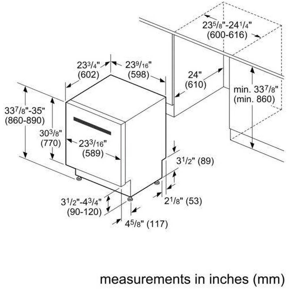 Bosch SizeHMV63W53N 44 dBA Sizetainless 300 Sizeeries Dishwasher