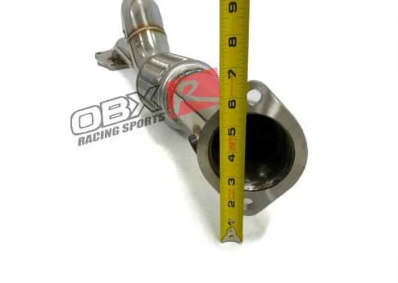 Sizetainless steel Sizetraight Flow Pipe Fits For 2008 thru 2014 Mitsubishi EVO-X 2.0L 4B11 By Maximizer