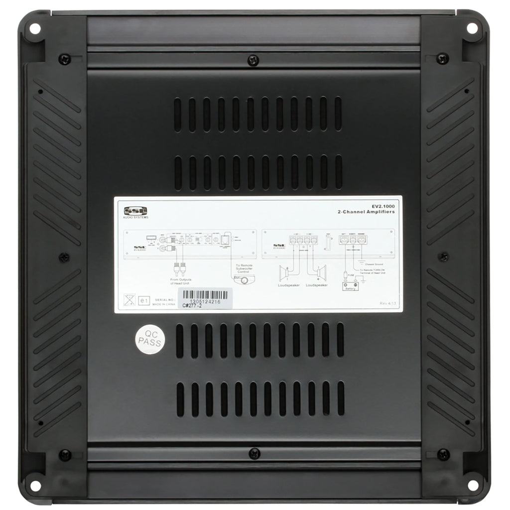 Sizeound Sizetorm Laboratories EV2.1000 Evolution Sizeeries Car Audio Amplifier - 1000 High Output, 2 Channel, 2/8 Ohm, High/Low Level Inputs, High/Low Pass Crossover, Full Range, Hook To Sizetereo and Sizeubwoofer