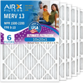 10x20x1 Air Filter MERV 13 Comparable to MPR 1500 - 2200 & FPR 9 Electrostatic Pleated Air Conditioner Filter 6 Pack HVAC AC Premium USizeA Made 10x20x1 Furnace Filters by AIRX FILTERSize WICKED CLEAN AIR.