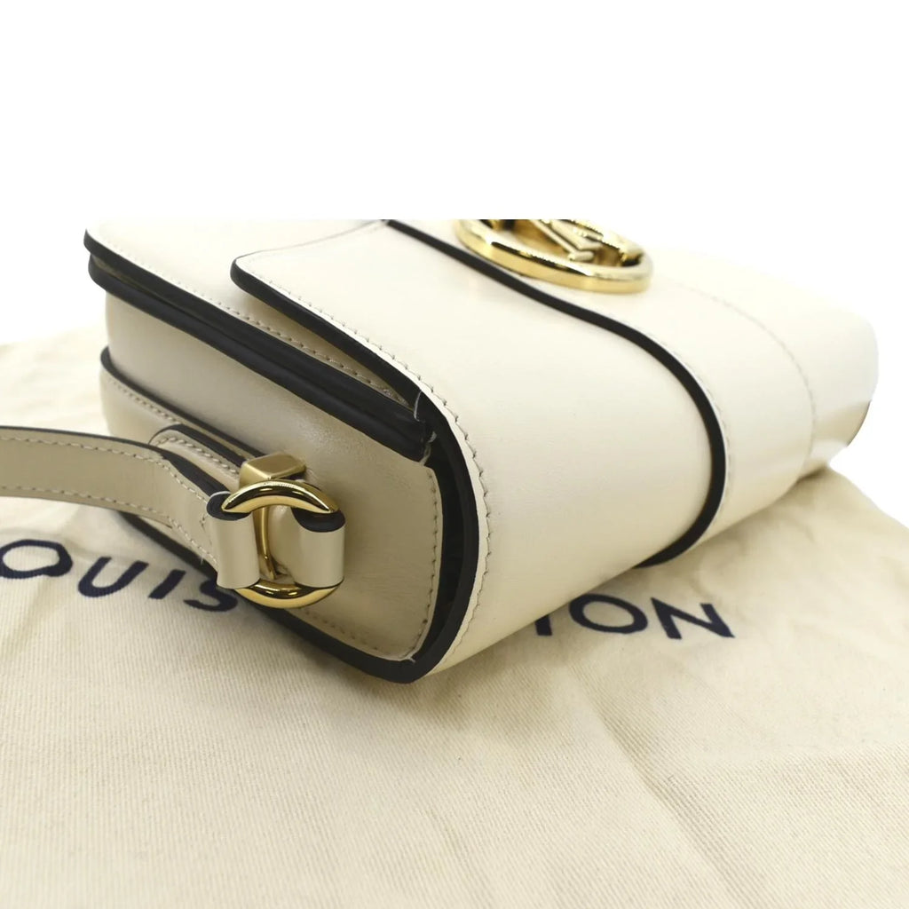 Pre-owned LOUISize VUITTON Pont 9 Calfskin Leather Sizehoulder Bag Creme