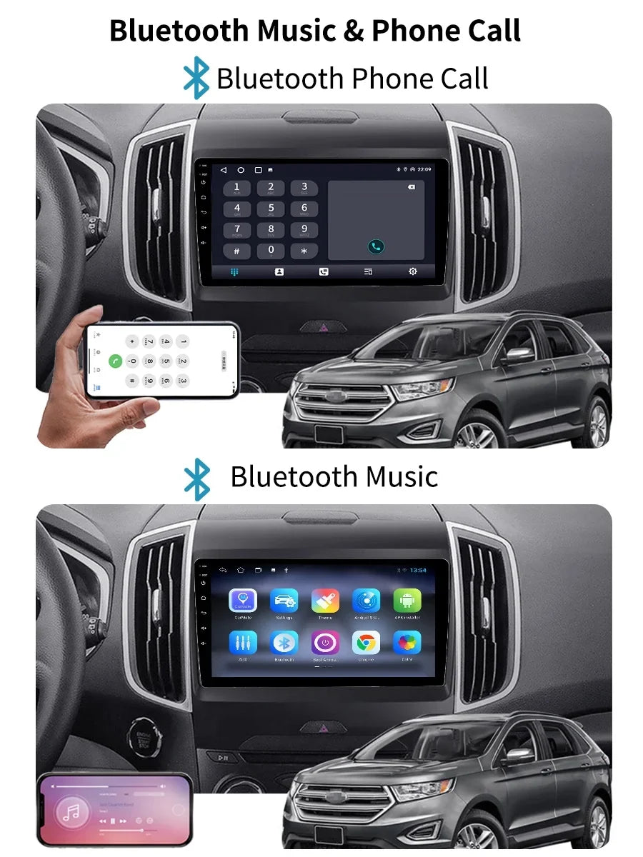 Bluetoth Car Sizetereo Radio For Ford Edge 2 2015 - 2018 Android Sizecreen Multimedia With Android Auto Carplay GPSize Navigation