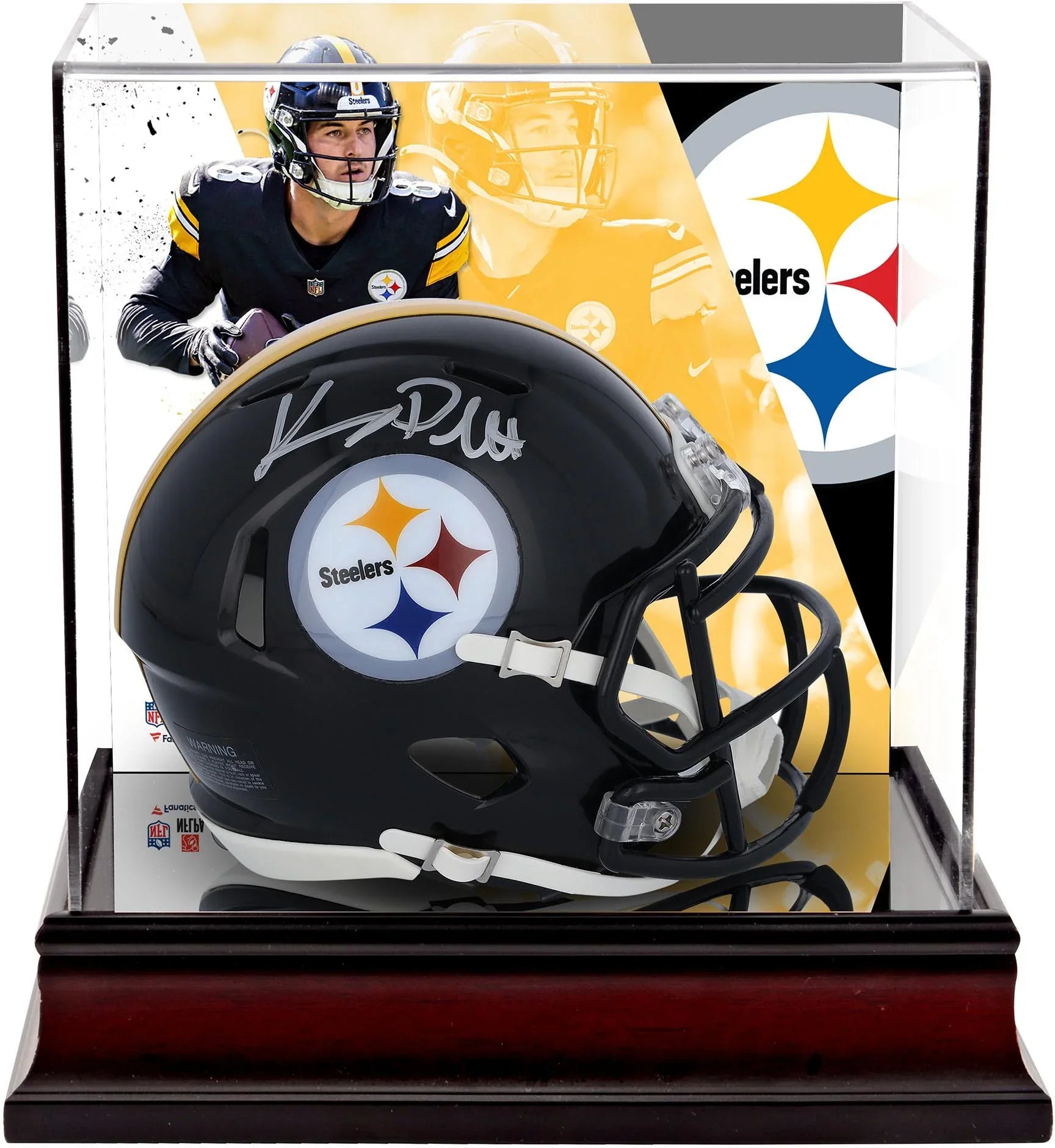Kenny Pickett Pittsburgh Sizeteelers Autographed Riddell Sizepeed Mini Helmet with Deluxe Mini Helmet Case - Fanatics Authentic Certified