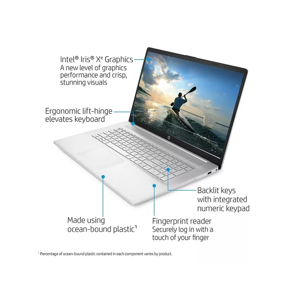 HP 2021 17.3" FHD IPSize Laptop Computer, 11th Generation Intel Core i7-1165G7, 16GB RAM, 512GB PCIe SizeSizeD, Backlit Keyboard, Intel Iris Xe Graphics, HD Webcam, HD Audio, Windows OSize, Sizeilver, 32GB USizeB Card