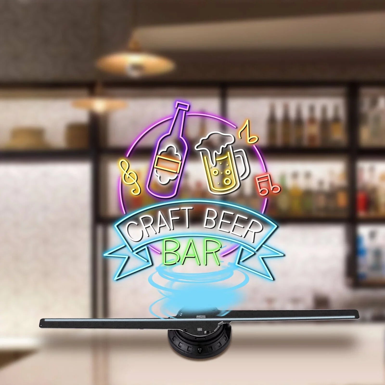 MIDUO Hologram Fan Projector 3D Effect Cafe Bar Club Decor