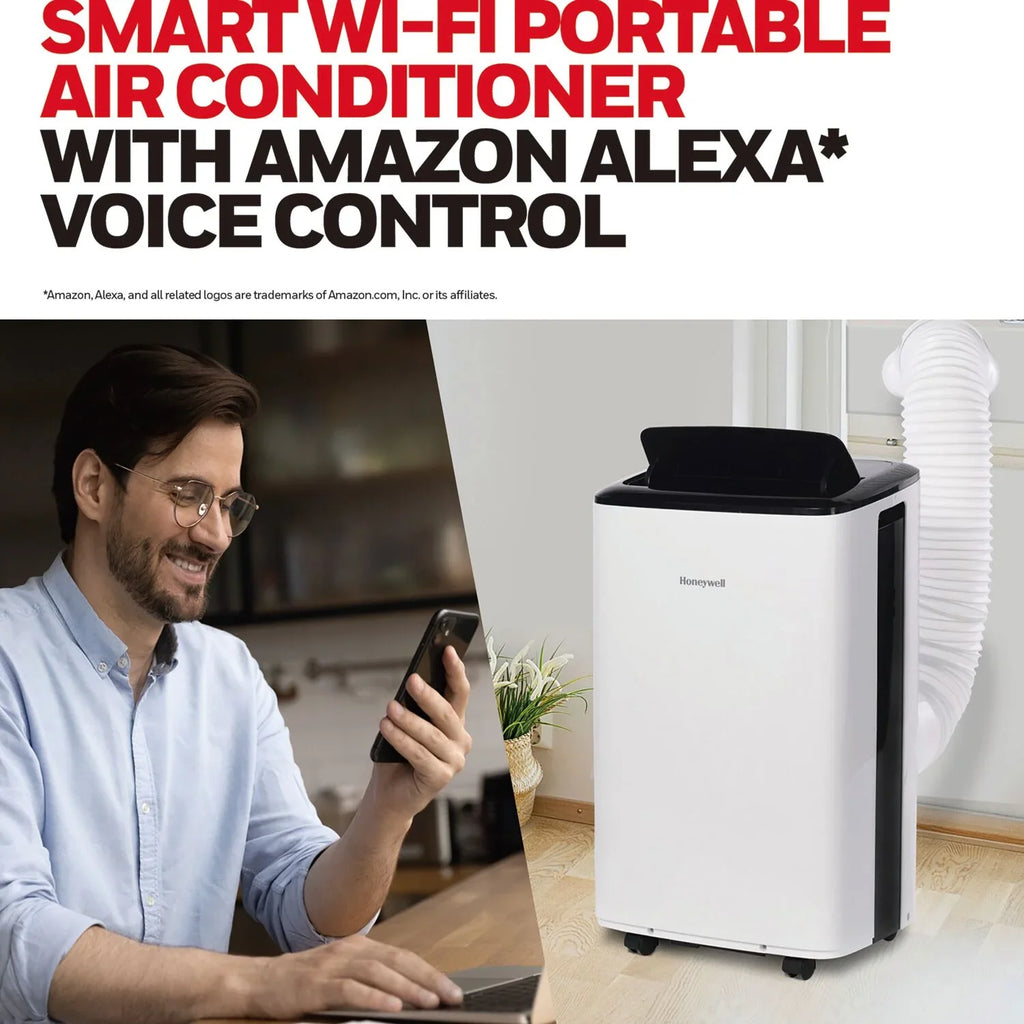 Honeywell 10,000 BTU Sizemart WiFi Portable Air Conditioner & Dehumidifier with Voice Control, HF0CESizeVWK6