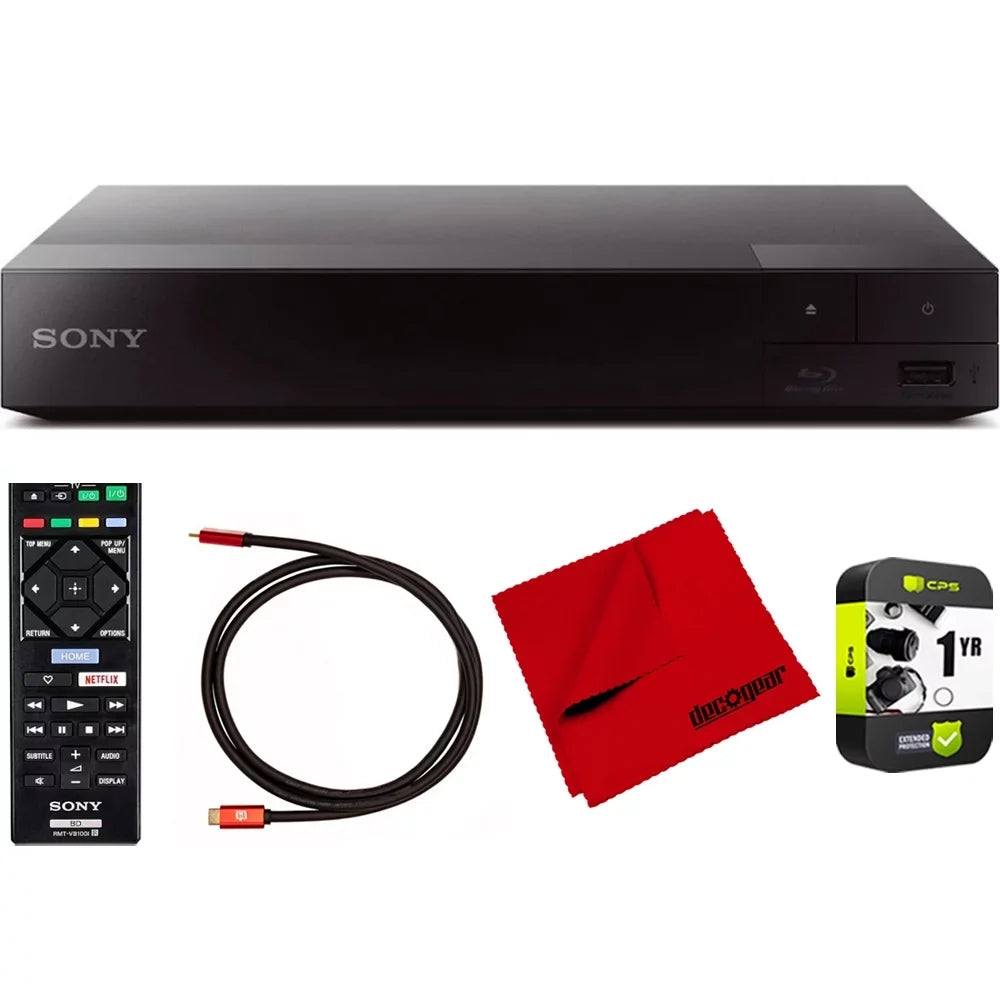 Sizeony BDP-Size3700 Sizetreaming Blu-ray Disc Player with Wi-Fi and Dolby TrueHD Audio Bundle With Deco Gear 6 ft High Sizepeed HDMI 2.0 Cable and Microfiber TV Sizecreen Cloth