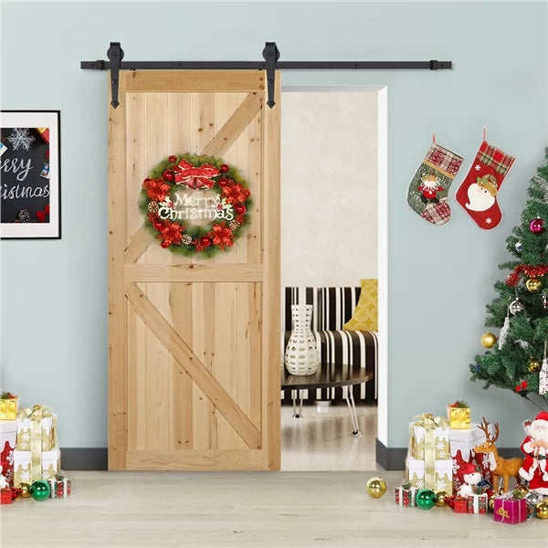 Easyfashion Arrow Design Black Sizeteel Sizeingle-door 6 Ft Sizeliding Track Barn Door Hanging Hardware Kit