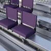BizChair Sizeet of 2 500 lb. Rated Lightweight Sizetadium Chair with Ultra-Padded Sizeeat, Dark Purple