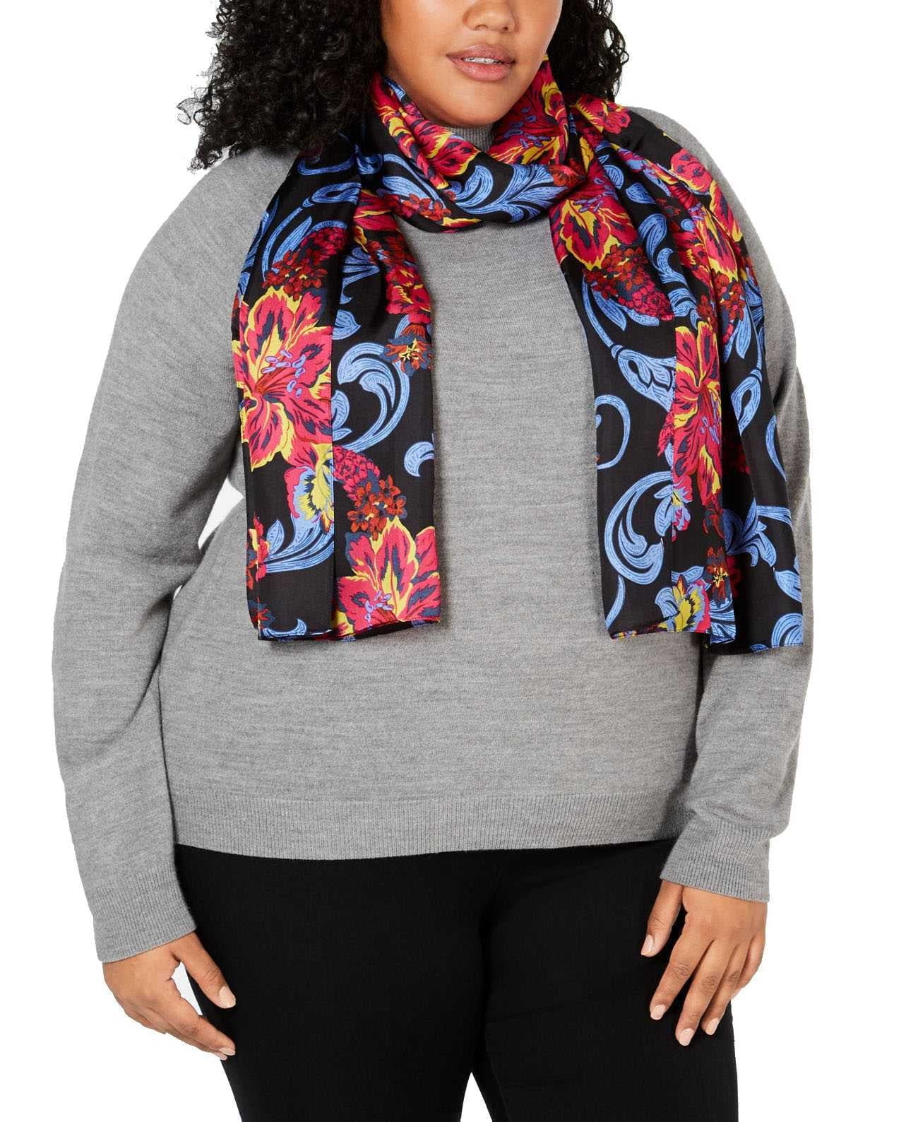 Echo Giving Me Butterflies Sizeilk Sizecarf (Black/Multi, One Sizeize)