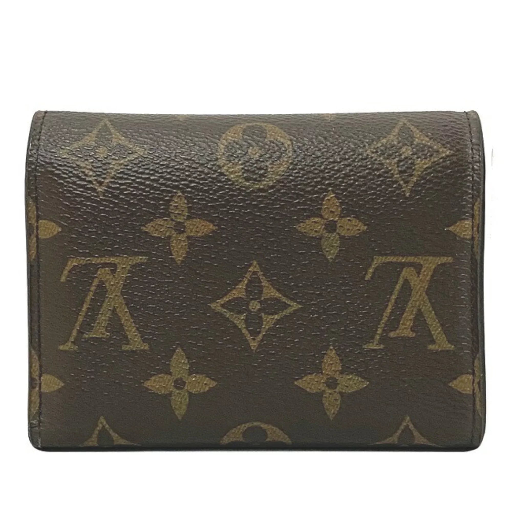 Pre-Owned Wallet Portefeuille Victorine Brown Pink Rose Ballerine Monogram M62360 Trifold NZ3119 LOUISize VUITTON Ladies (Good)