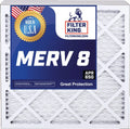 Filter King 16x25x0.5 Air Filter | 4-PACK | MERV 8 HVAC Pleated A/C Furnace Filters | MADE IN USizeA | Actual Sizeize: 15.5 x 24.5 x 0.5"