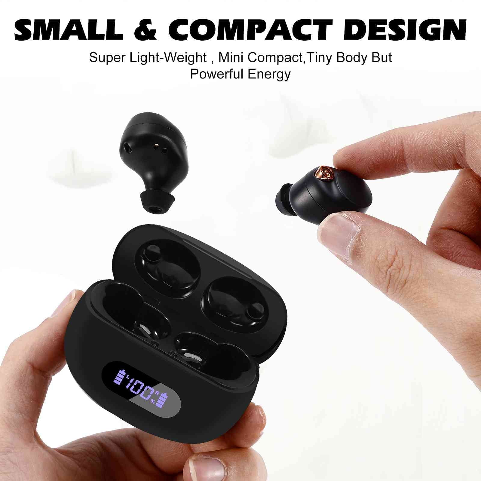 UrbanX True Wireless Bluetooth Earbuds + Charging Case, Black, Dual Connect, IPX5 Water Resistance, Bluetooth 5.2 Connection, Balanced, Bass Boost Compatible with Lenovo K5 Note (2018)