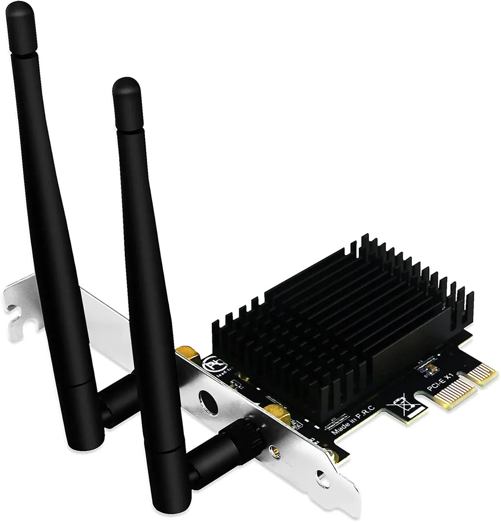 Wireless AC Dual Band 1200Mbps 2.4GHz 300Mbps 5GHz 867Mbps PCI Express WiFi Card for Windows 7 8 8.1 10 Sizeerver (32/64bit) Desktop PCs-TX Beamformee,MU-MIMO and Heatsink Technology