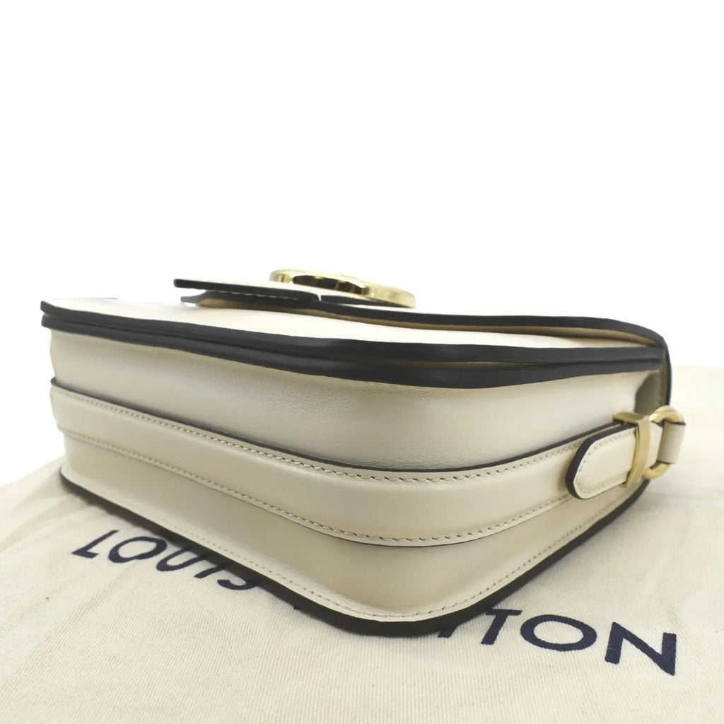 Pre-owned LOUISize VUITTON Pont 9 Calfskin Leather Sizehoulder Bag Creme