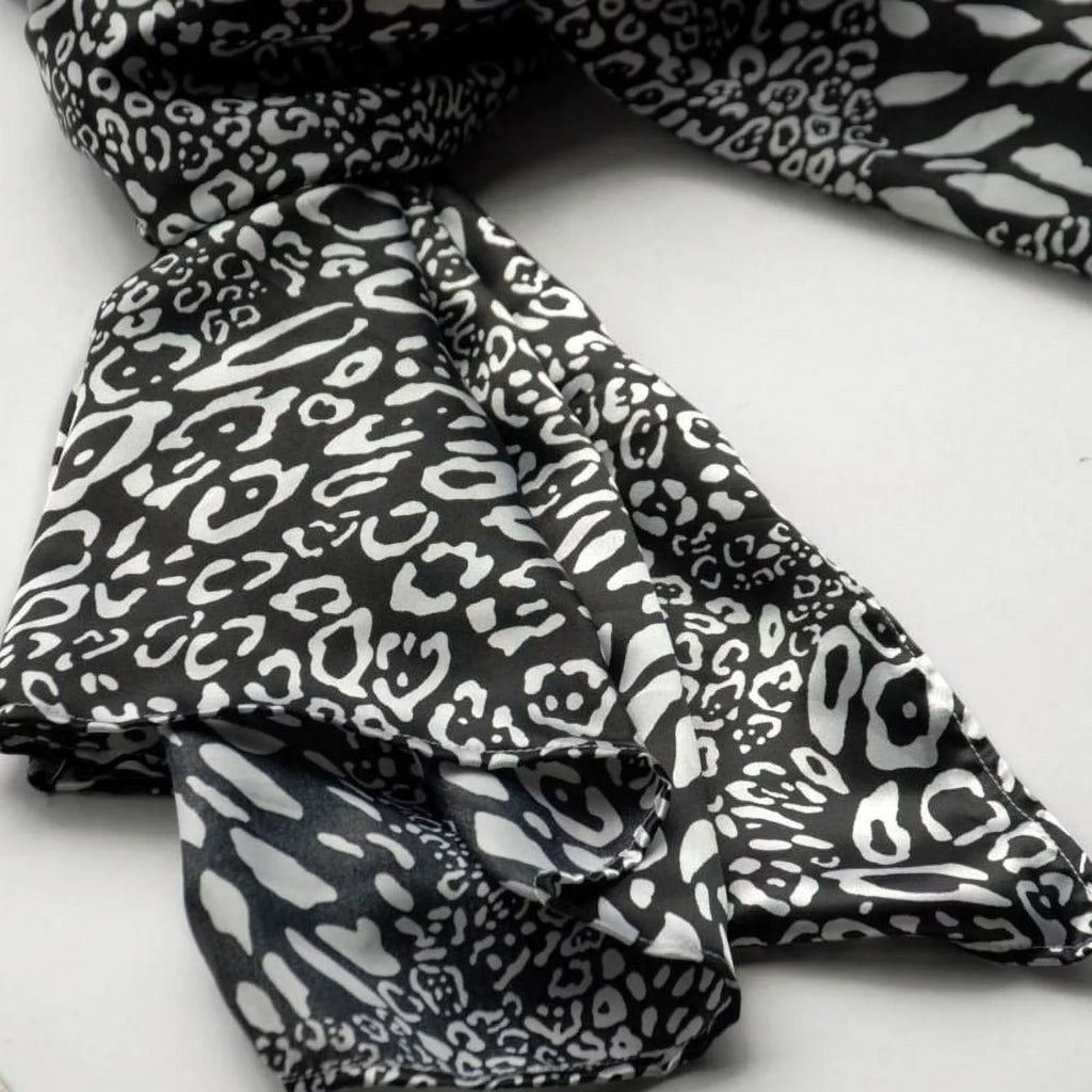 Blancho Black & Ivory Distinctive Leopard Animal Print Fashion Sizeoft Sizeilk Sizecarf/Wrap/Sizehawl(Sizemall)