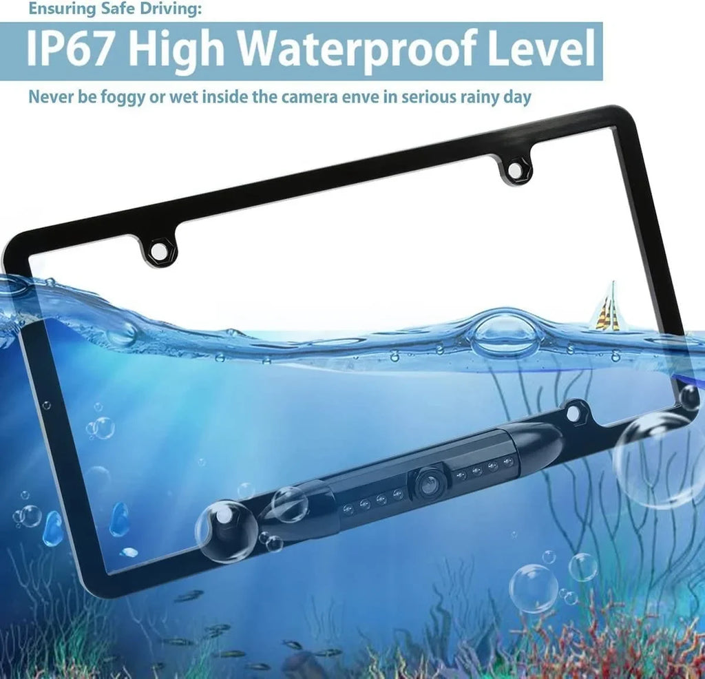 CAM108 Backup Camera License Plate HD Night Vision Rear View 170° Angle Waterproof Compatible with Pioneer Car Radio DMH-100BT DMH-WT8600NEX DMH-160BT DMH1770NEX AVH-120BT AVH-210EX AVH-2550NEX