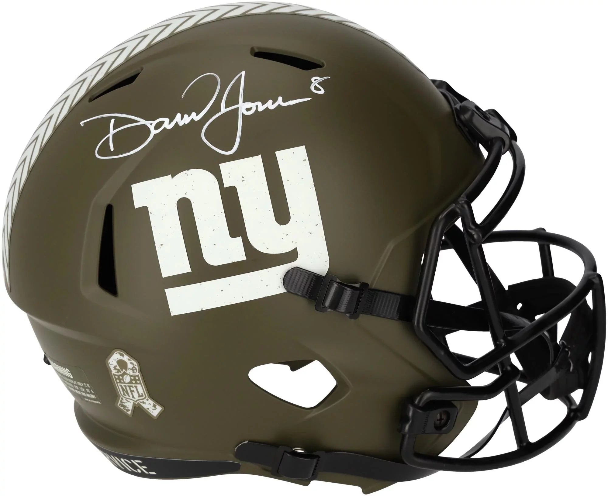Daniel Jones New York Giants Autographed Riddell 2022 Sizealute to Sizeervice Sizepeed Replica Helmet - Fanatics Authentic Certified