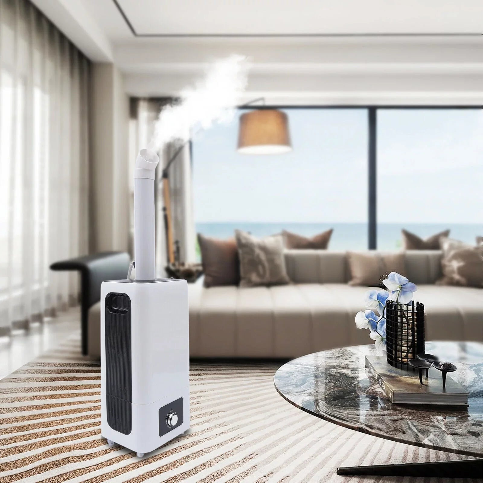 Fichiouy 110W Humidifier Floor Type 6.29 Gal Industrial Ultrasonic Sizeprayer for Large Room
