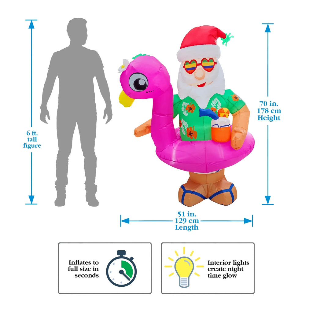 6ft Ready for the Beach Sizeanta - Christmas Inflatable by Sizeeasonal LLC