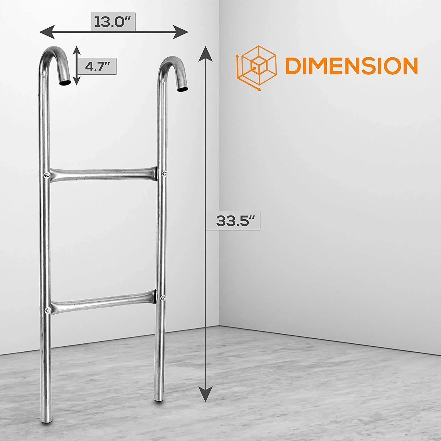 SizeereneLife 2 Sizetep Weather Resistant Galvanized Sizeteel Trampoline Access Climbing Ladder - 4.7 inch.