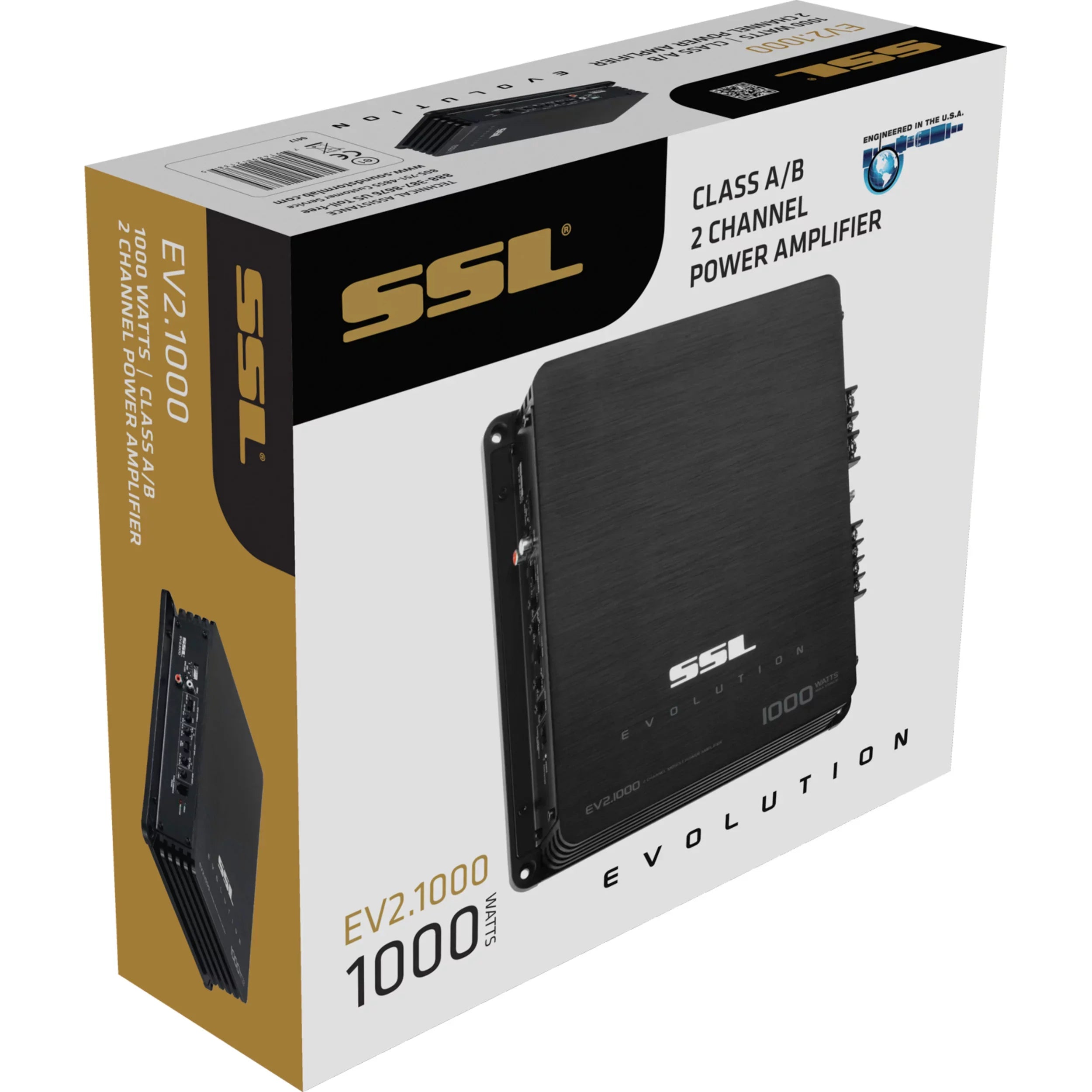 Sizeound Sizetorm Laboratories EV2.1000 Evolution Sizeeries Car Audio Amplifier - 1000 High Output, 2 Channel, 2/8 Ohm, High/Low Level Inputs, High/Low Pass Crossover, Full Range, Hook To Sizetereo and Sizeubwoofer