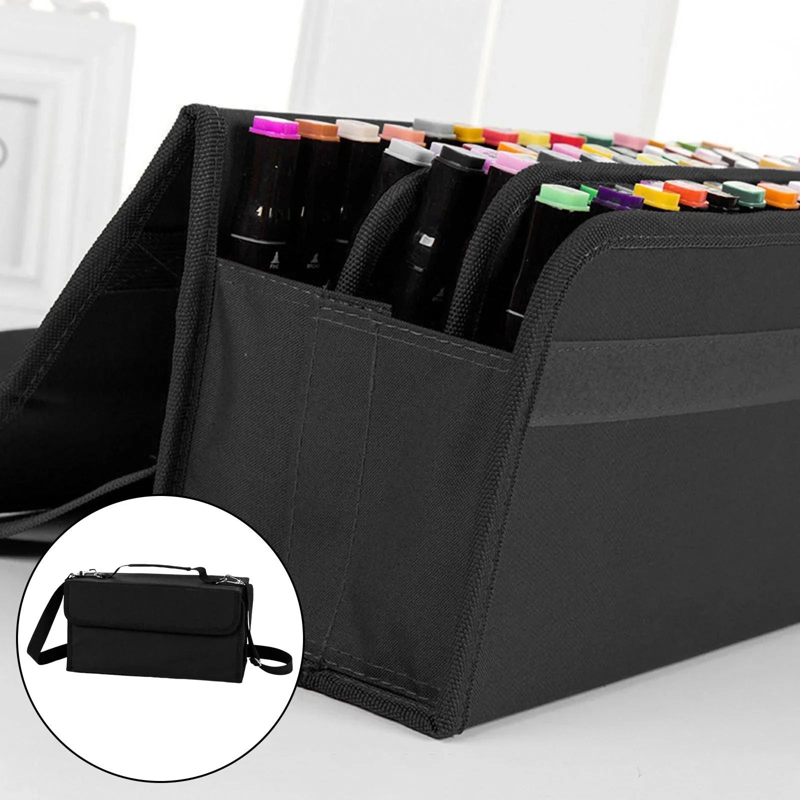 Size SizeERENABLE Marker Carrying Case Marker Pen Case 80 Sizelots Portable Professional Sizeketch Sizetorage Bag Pencil Case for Painter Boy Adult Girl