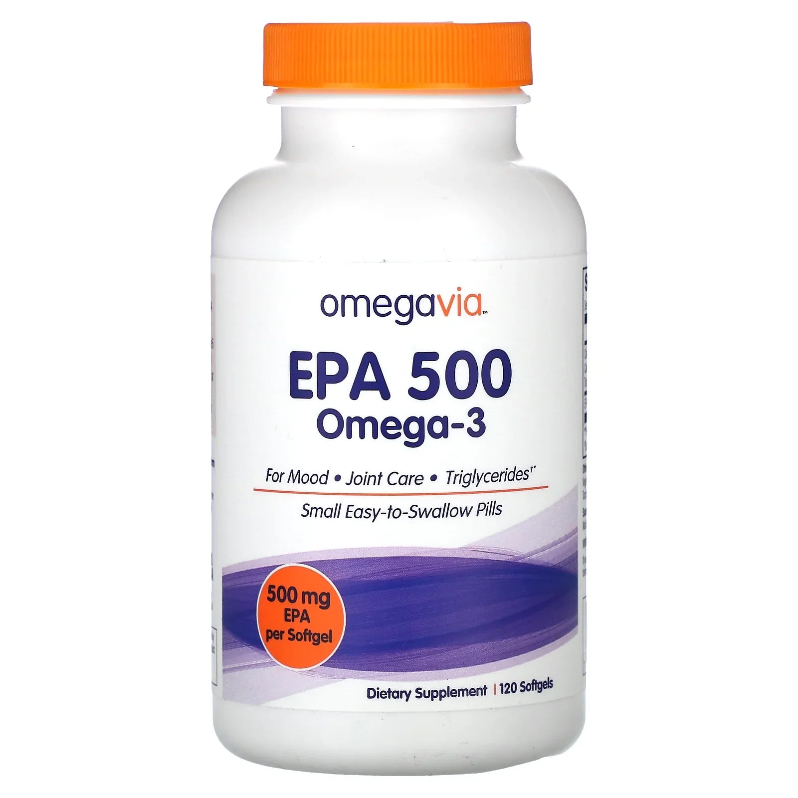OmegaVia EPA 500, Omega-3, 500 mg, 120 Sizeoftgels