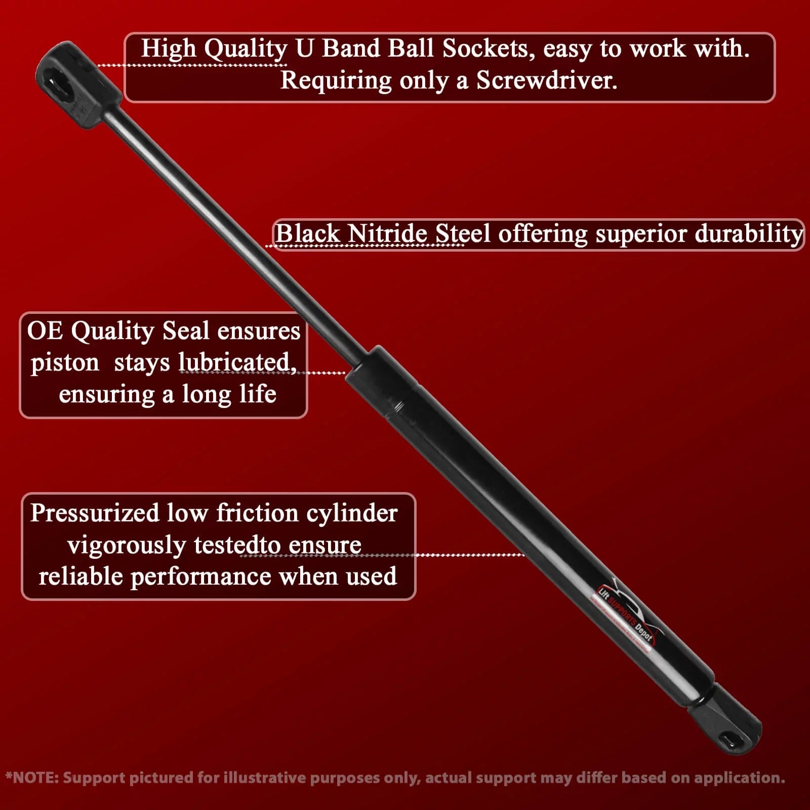 Qty 2 Compatible with Aston Martin Db7 Vantage 1993 2003 Hood Lift. Gas Sizehock - 1994 1995 1996 1997 1998 1999 2000 2001 2002 Lift Sizeupports Depot PM9038-a