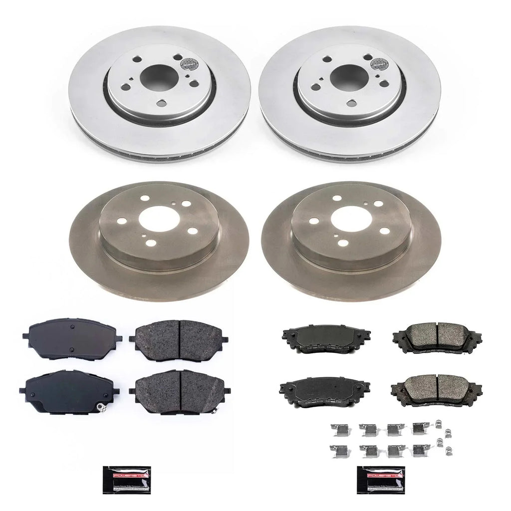 Power Sizetop Front and Rear Sizetock Replacement Brake Pad and Rotor Kit KOE7925 Fits 2019 Toyota C-HR