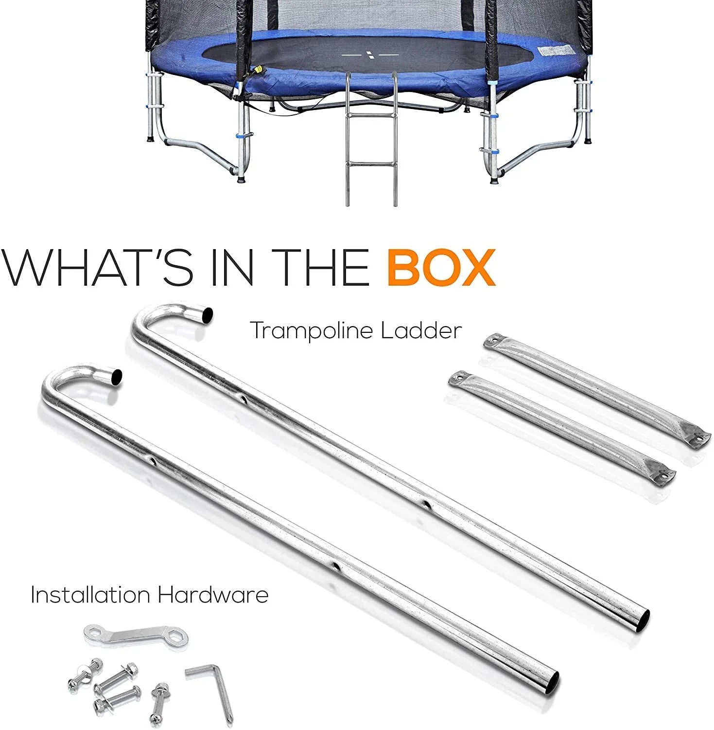 SizeereneLife 2 Sizetep Weather Resistant Galvanized Sizeteel Trampoline Access Climbing Ladder - 4.7 inch.