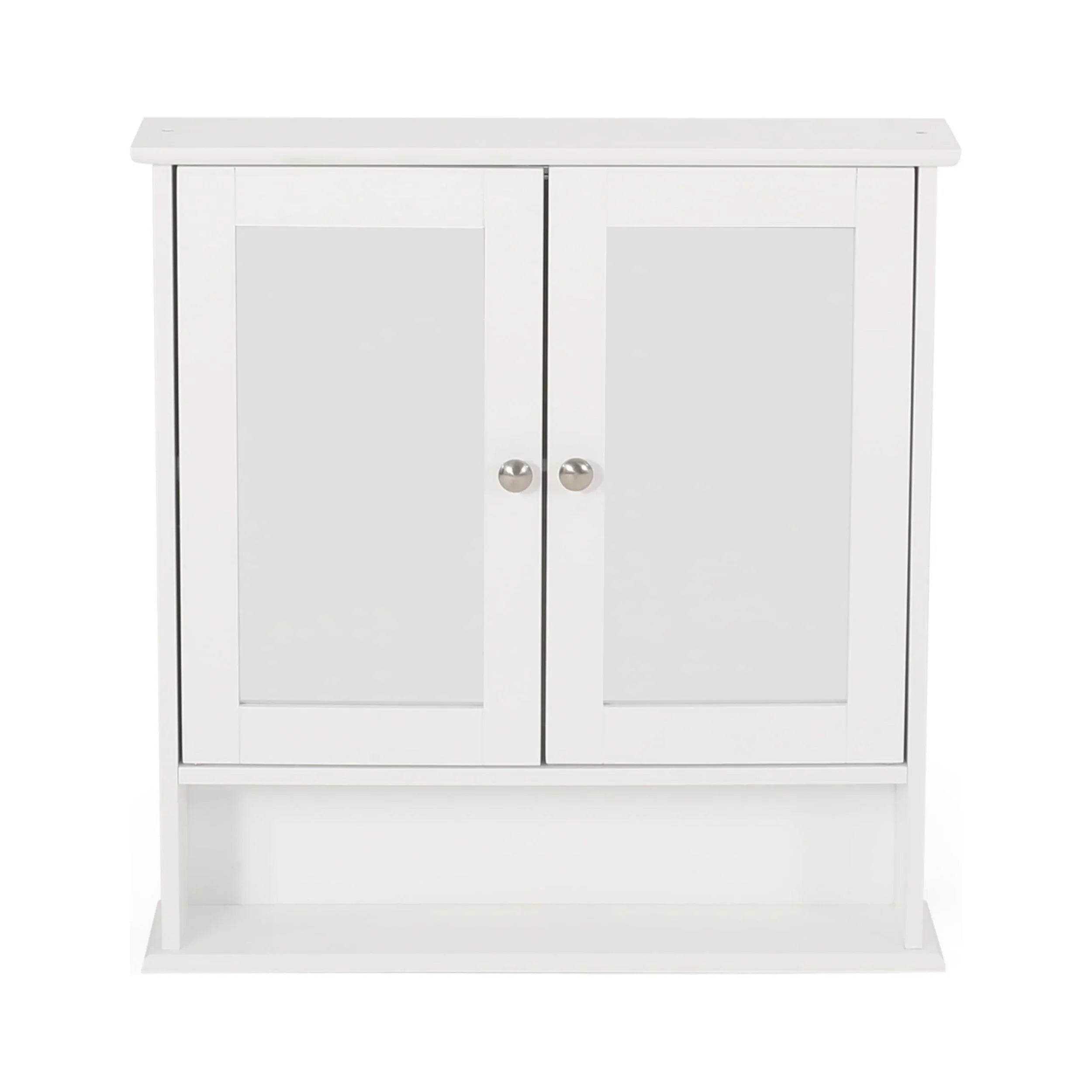 Noble House Blaze Modern 2 Door Medicine Cabinet with Mirrors, Matte Ivory