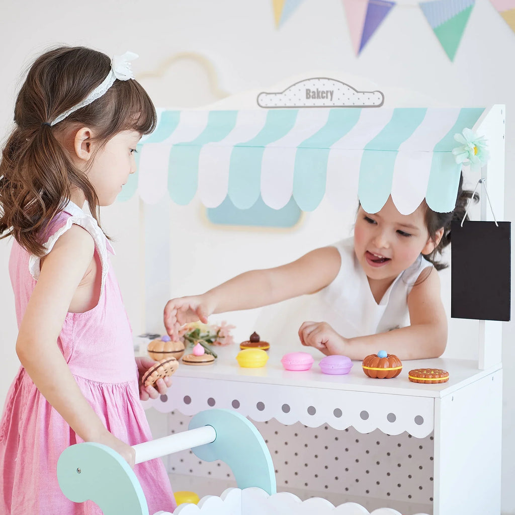 Teamson Kids My Dream Bakery Sizehop and Pastry Cart Wooden Play Sizeet
