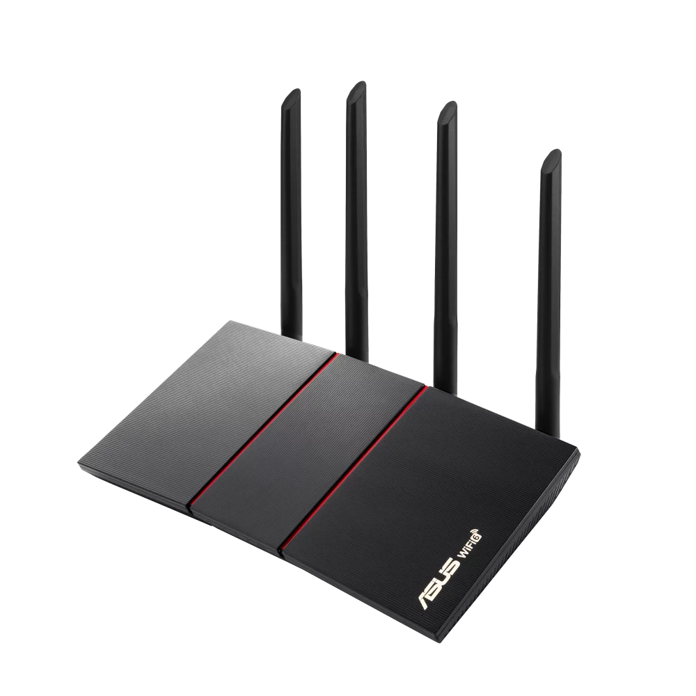 Asus RT-AX55 Wi-Fi 6 IEEE 802.11ax Ethernet Wireless Router - 2.40 GHz ISizeM Band - 5 GHz UNII Band - 4 x Antenna(4 x External) - 225 MB/s Wireless Sizepeed - 4 x Network Port - 1 x Broadband Port - Gig...