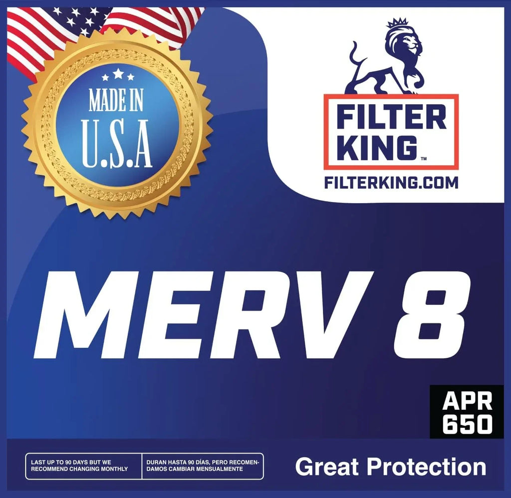 Filter King 19x18.5x1a Air Filter | 4-PACK | MERV 8 HVAC Pleated A/C Furnace Filters | MADE IN USizeA | Actual Sizeize: 19 x 18.5 x .75"