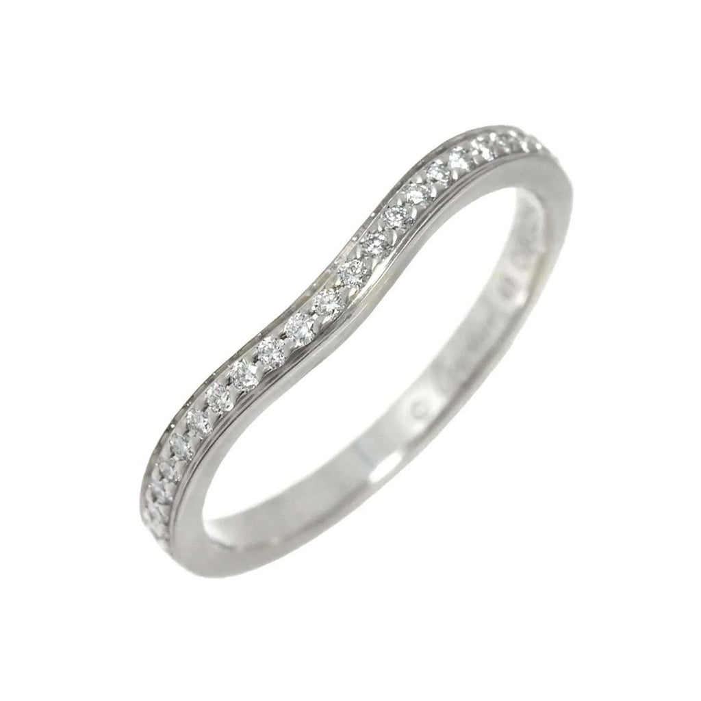 Pre-Owned Cartier Ballerina Curve #48 Ring Half Diamond Pt Platinum Ballerine (Good)