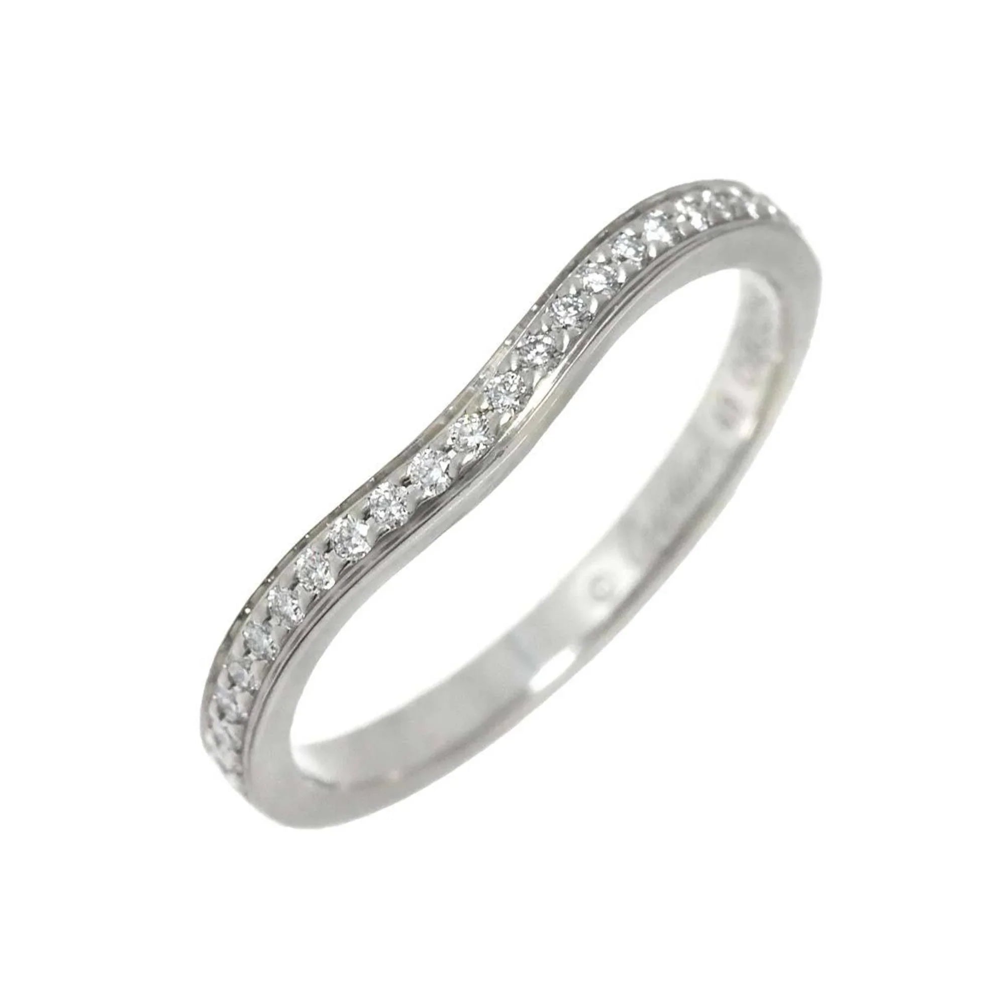 Pre-Owned Cartier Ballerina Curve #48 Ring Half Diamond Pt Platinum Ballerine (Good)