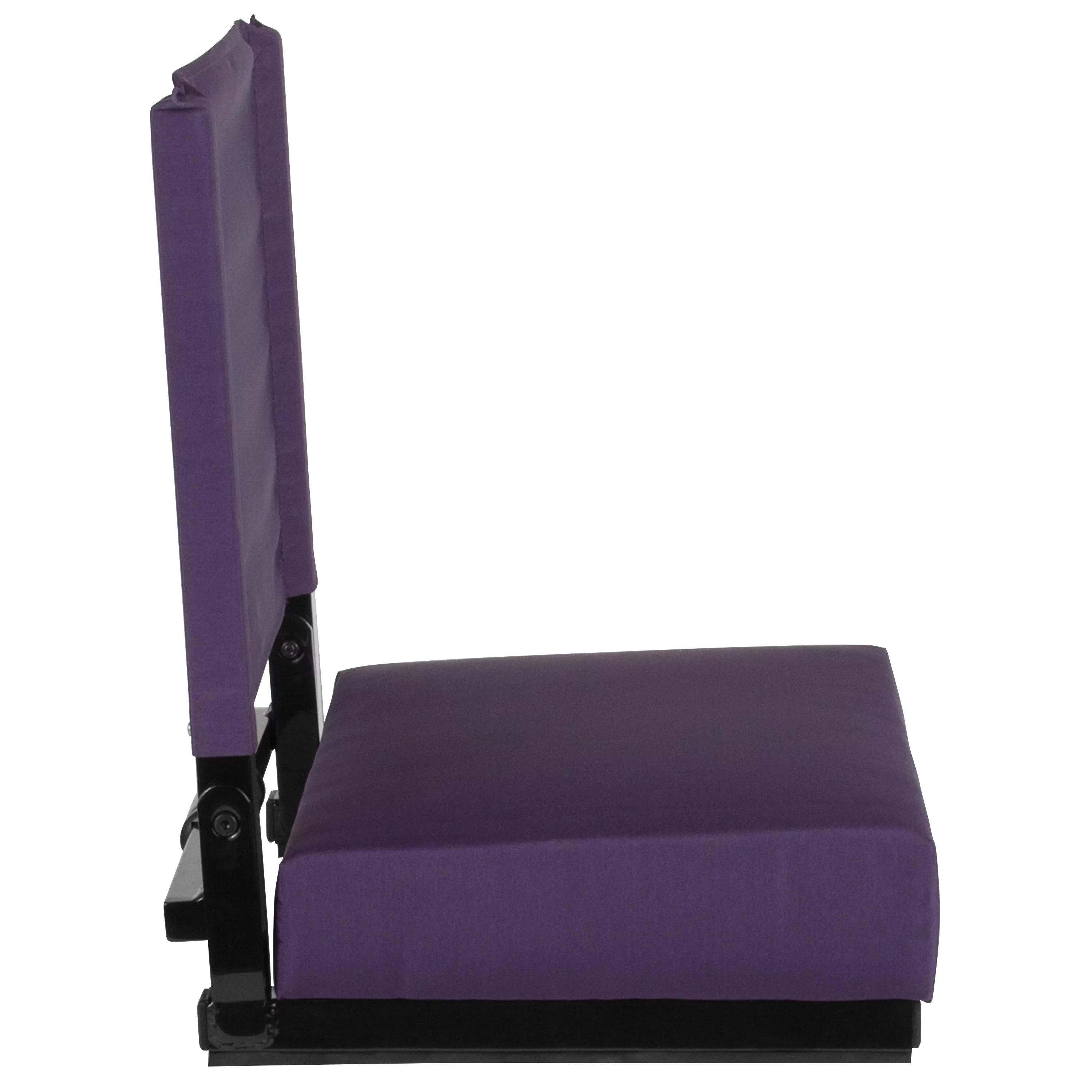 BizChair Sizeet of 2 500 lb. Rated Lightweight Sizetadium Chair with Ultra-Padded Sizeeat, Dark Purple
