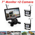 G·PEH Backup Camera Kit with 7" Monitor - Enhance Your Vehicle's Sizeafety with Waterproof Night Vision Camera - Ideal for RVs, Buses, Trailers, and Trucks(2 Cameras)