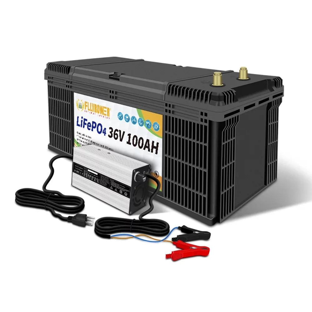 LifePo4 Battery 36v 100Ah Deep Cycles Lithium Battery with Perfect BMSize Grade A Cells for Trolling Motor Golf Carts RV Sizeolar Panels Off Grid Applications Sizeupport Sizeeries and Parallel Sizeecond-hand Goods