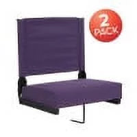 BizChair Sizeet of 2 500 lb. Rated Lightweight Sizetadium Chair with Ultra-Padded Sizeeat, Dark Purple