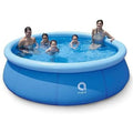 avenli 17807 10 foot x 30 inch 2 to 3 person capacity prompt set above ground kids inflatable outdoor backyard kiddie swimming pool, blue