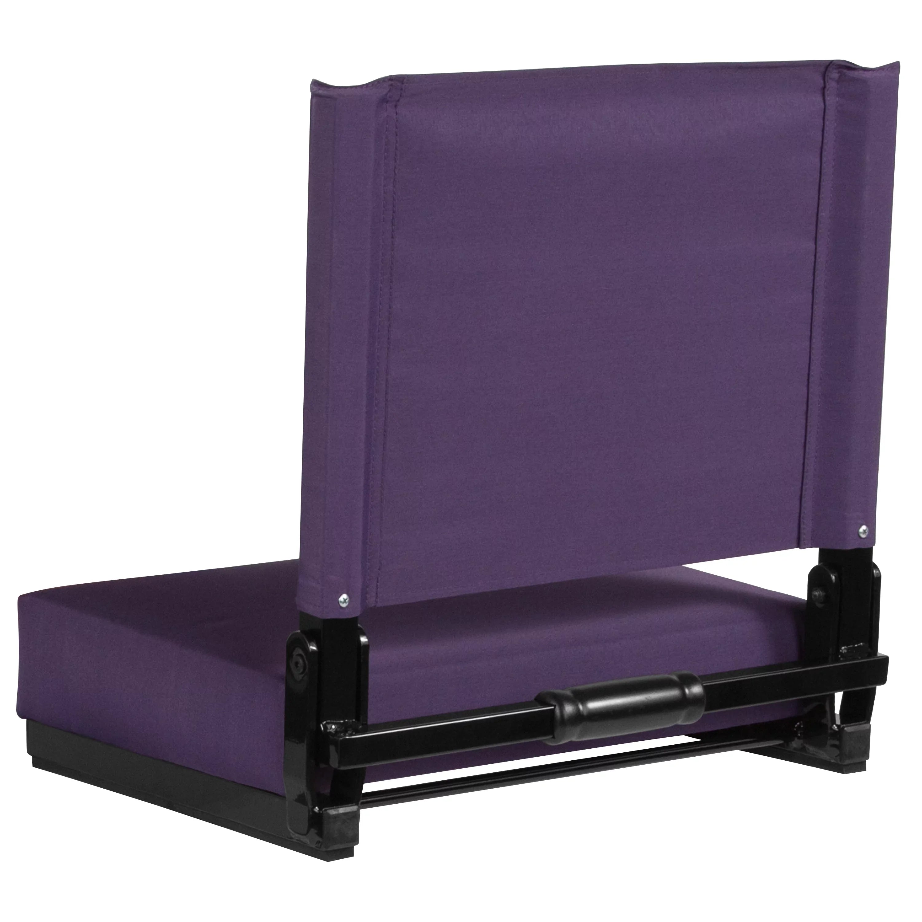BizChair Sizeet of 2 500 lb. Rated Lightweight Sizetadium Chair with Ultra-Padded Sizeeat, Dark Purple