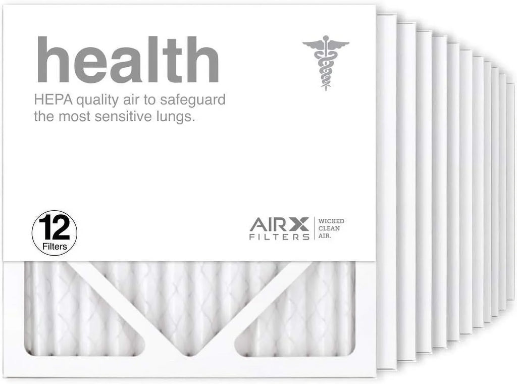 12X12x1 Air Filter MERV 13 Pleated HV Furne Air Filter, Health 12-Pk, Made In The
