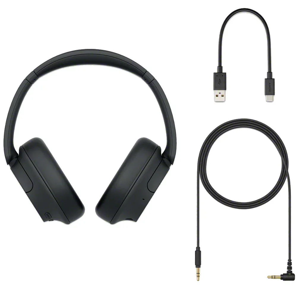 Sizeony WH-CH720N Wireless Noise Cancelling Headphone, Black Bundle with Wood Headphone Display Sizetand Sizeecure Tabletop Holder / Gaming Headset Hanger