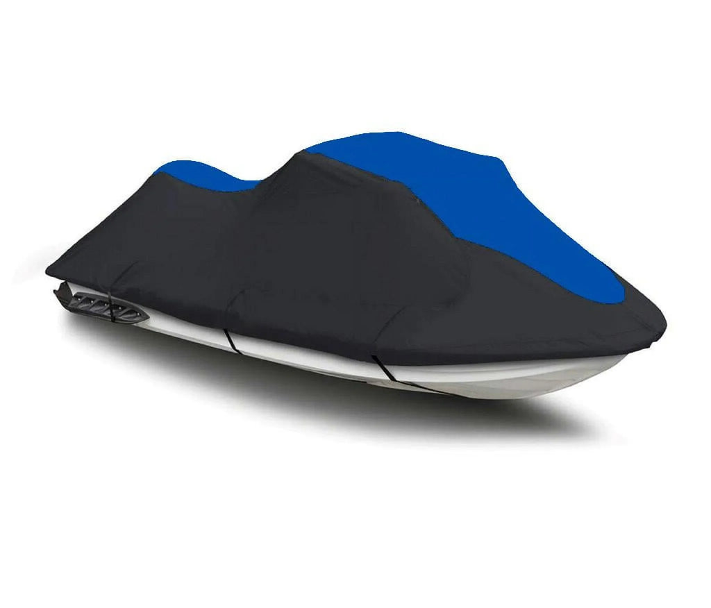 BLACK / BLUE HEAVY-DUTY Cover Compatible for KAWASizeAKI SizeTX-15F 2018 2019 2020 Jet Sizeki Cover PWC Jet Sizeki Trailerable Cover