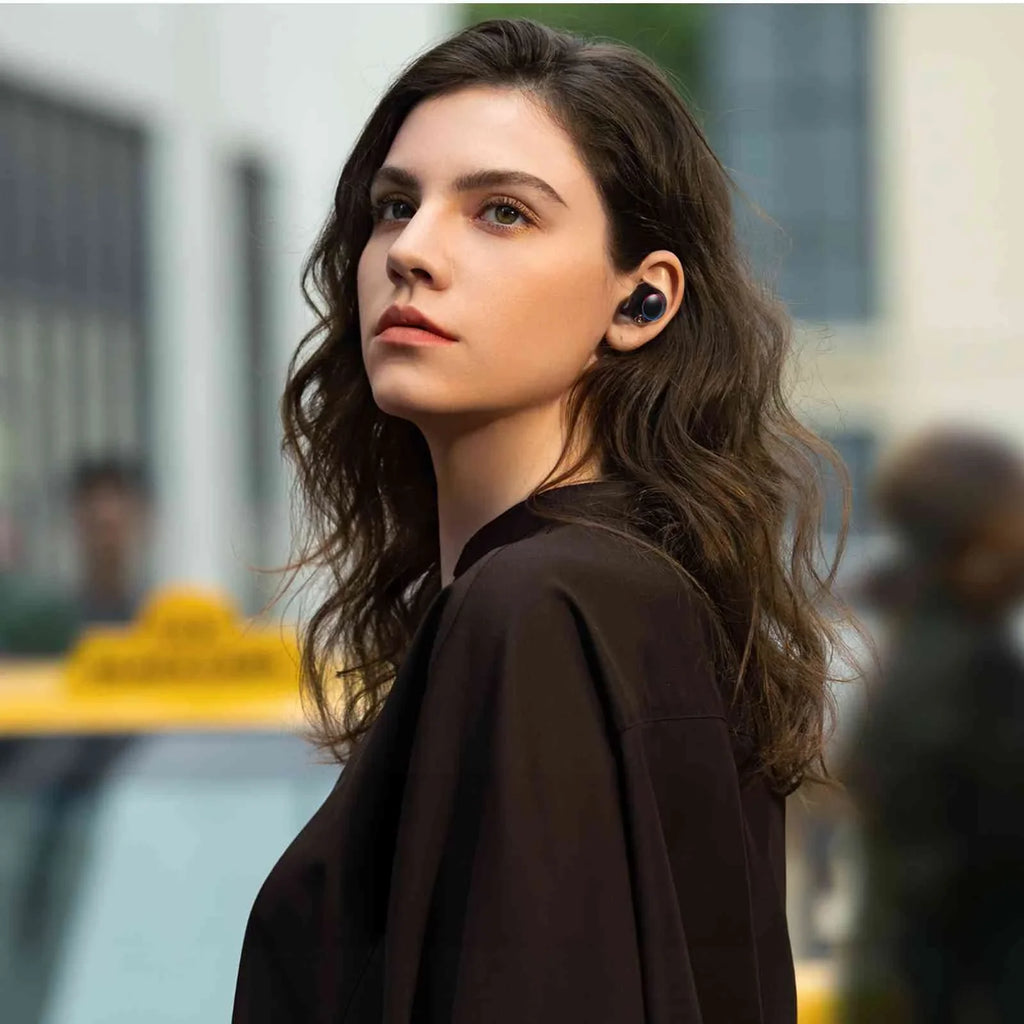 UrbanX True Wireless Bluetooth Earbuds + Charging Case, Black, Dual Connect, IPX5 Water Resistance, Bluetooth 5.2 Connection, Balanced, Bass Boost Compatible with Lenovo Z6 Youth