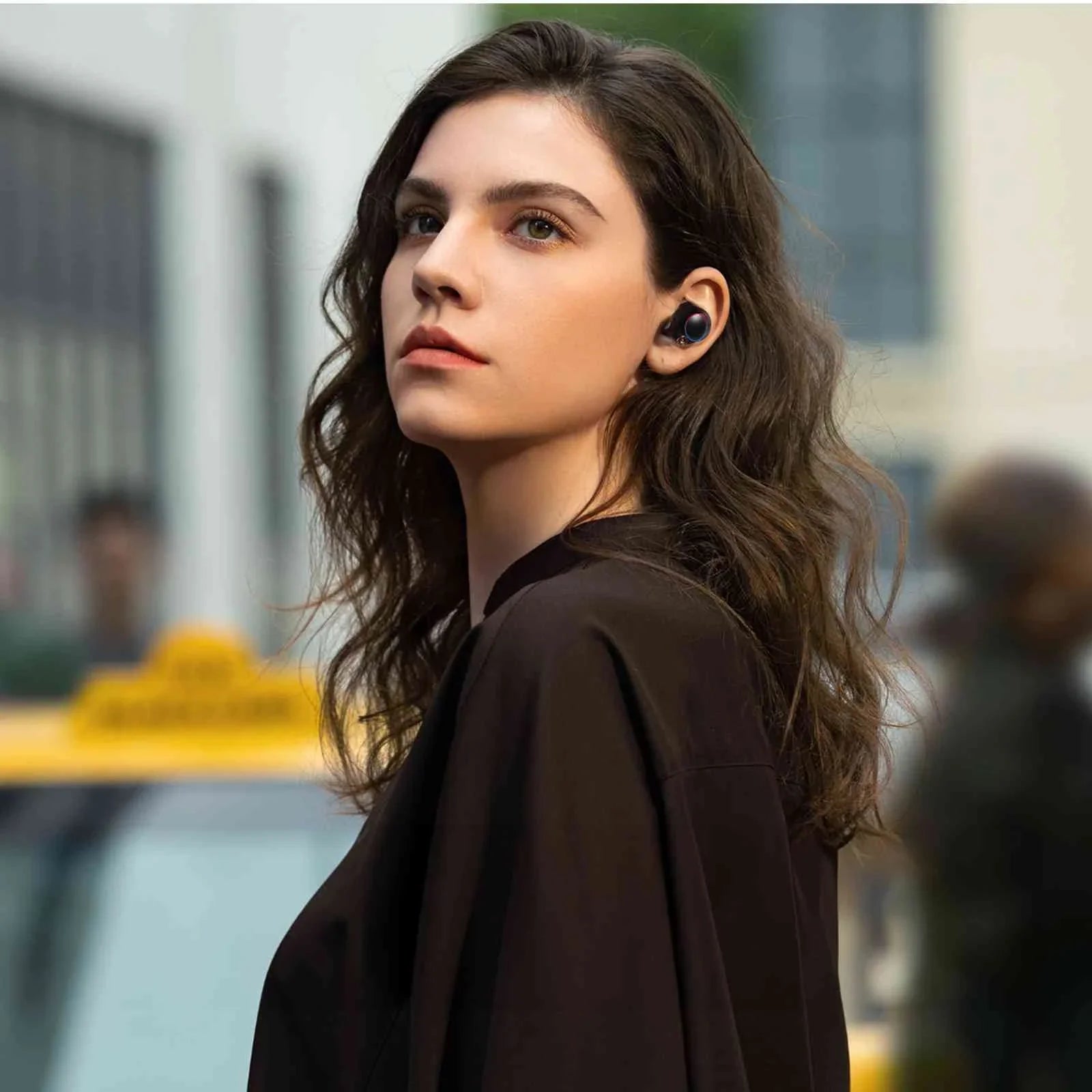 UrbanX True Wireless Bluetooth Earbuds + Charging Case, Black, Dual Connect, IPX5 Water Resistance, Bluetooth 5.2 Connection, Balanced, Bass Boost Compatible with Lenovo Z6 Youth