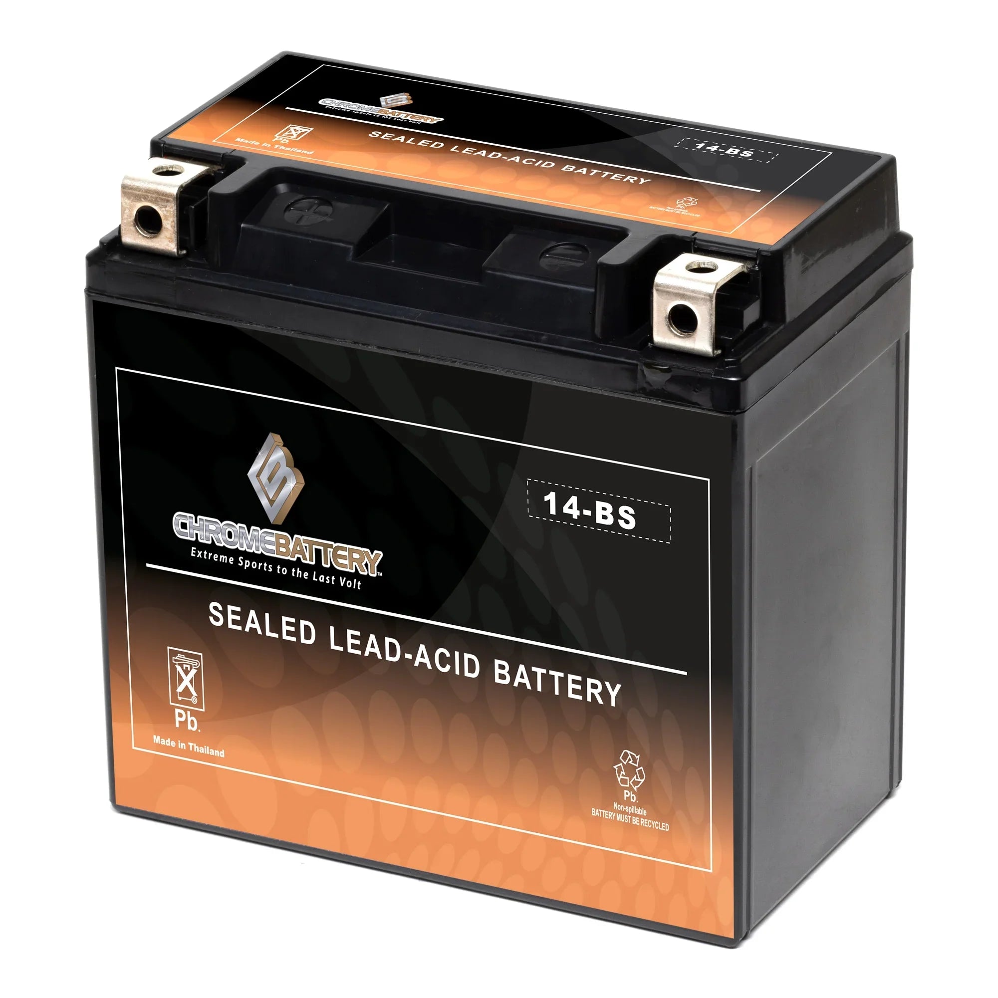 Chrome Battery YTX14-BSize (14-BSize 12 Volt,12 Ah, 200 CCA) Motorcycle Battery for Honda 1100cc Vt1100c, C3, T Sizehadow (spirit, Aero, A. C. E. Tourer) 2003