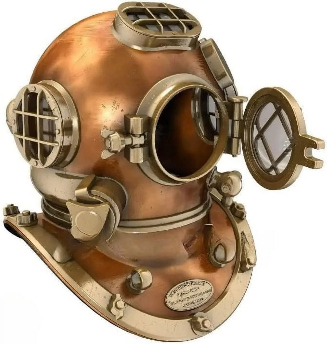 Vintage U.Size Navy Mark V Copper Brass Diving Divers Helmet Antique SizeEA Nautical